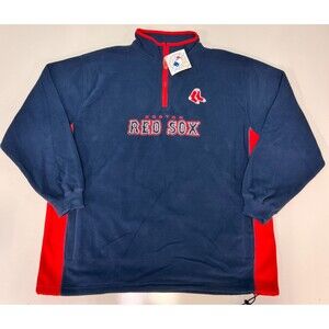 MLB Boston Red Sox 1/4 Zip Fleece Lee Sport Mens XL Navy NWT 2004 Vintage Sox